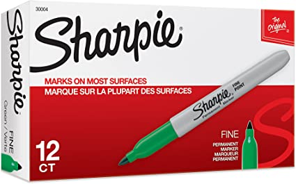 Sharpie Fine Point Permanent Marker, Green, Dozen