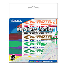 Bright Color Chisel Tip Dry Erase Markers, Dozen