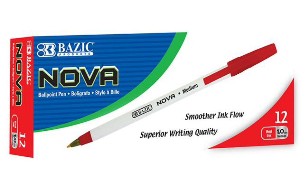 Nova Red Color Stick Pen, Dozen