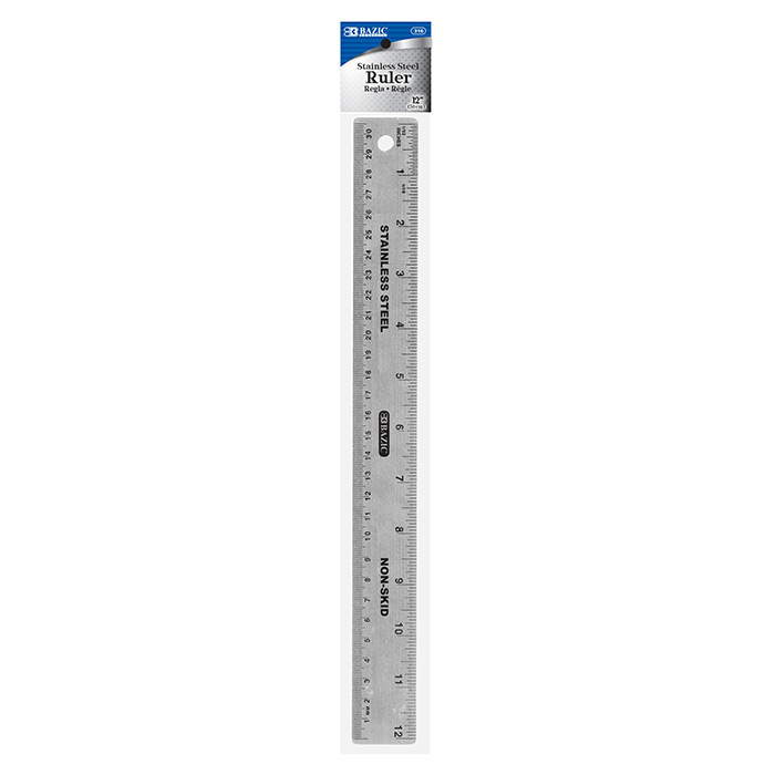 Stainless Steel Ruler With Non Skid Back, Each