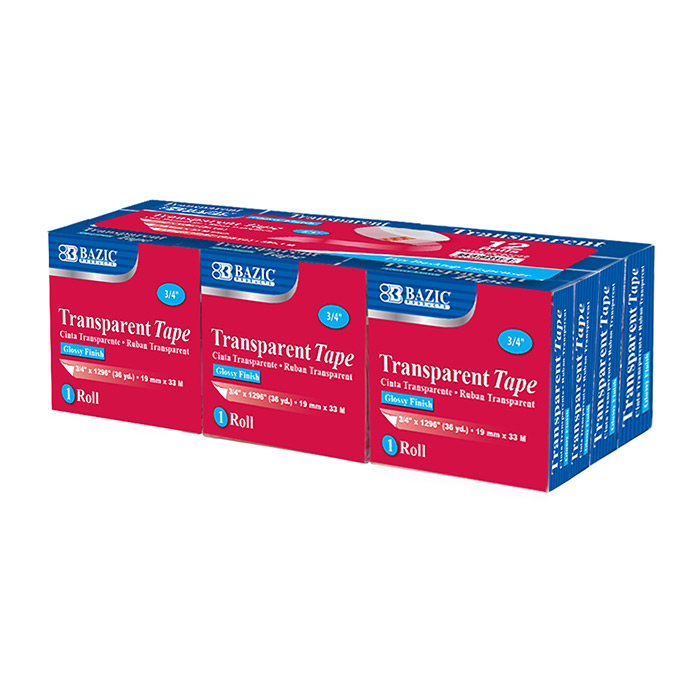 Transparent Tape Refill, 3/4" x 1296", Each