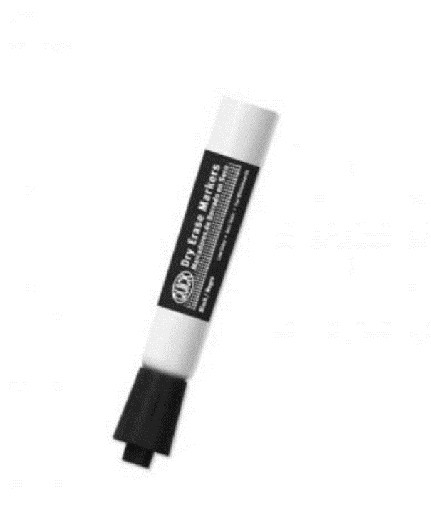 Erase Whiteboard Marker, Black, Dozen