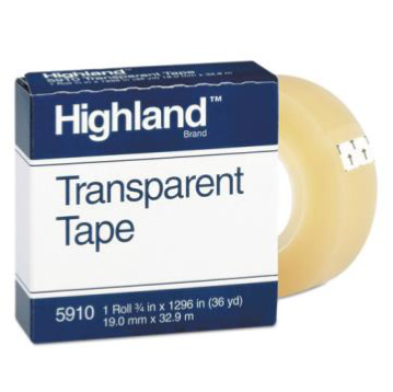 Transparent Tape, 3/4" x 1296", 1" Core, Clear (70016047386)