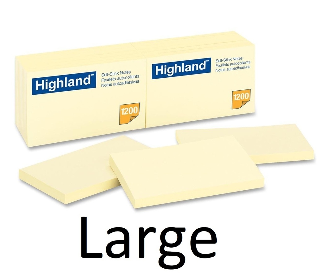 Self-Stick Notes, 3 x 5, Yellow, 100-Sheet, 12/Pack (70005018885)