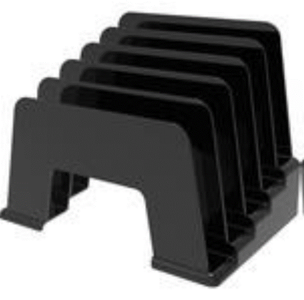 Organizer Letter Sorter, Six Compartments, Black Color