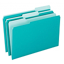 [PFX-421013-AQU] Interior File Folders, 1/3 Cut Top Tab, Letter, Aqua, 100/Box
