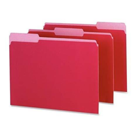 Interior File Folders, 1/3 Cut Top Tab, Letter, Red, 100/Box