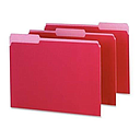 [PFX-421013-RED] Interior File Folders, 1/3 Cut Top Tab, Letter, Red, 100/Box