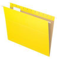 Hanging Folders, 1/5 Tab, Letter, Yellow, 25/Box