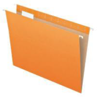 Hanging Folders, 1/5 Tab, Letter, Orange, 25/Box