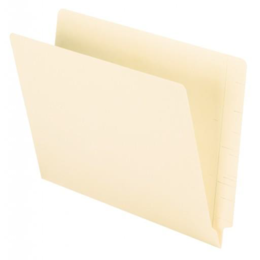 End Tab Folders, 9 1/2 Inch Front, Letter, Manila, 100/Box