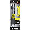 [PIL31031] G2 Premium Retractable Gel Ink Pen, Refillable, Black Ink, .7mm, 2/Pack
