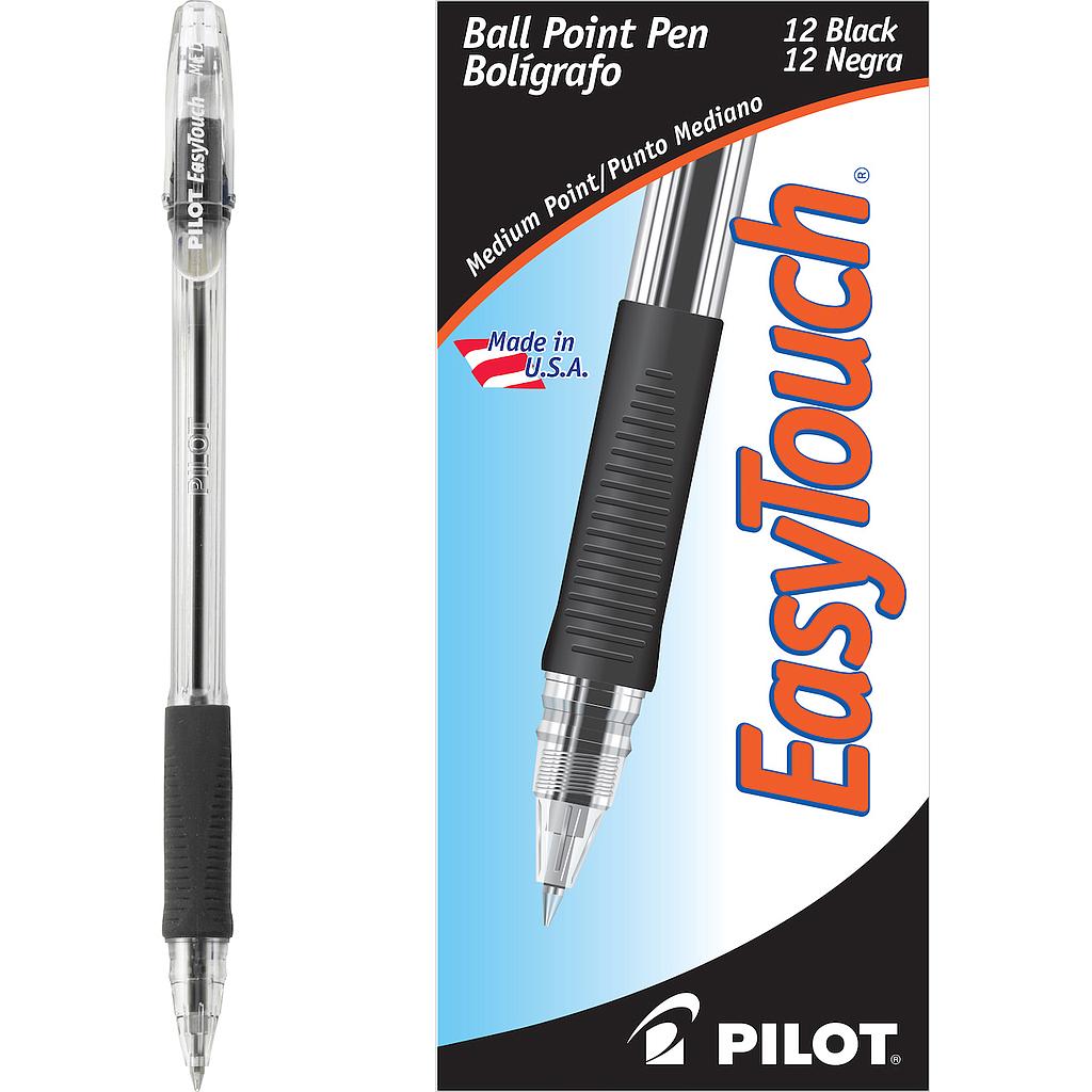 EasyTouch Ballpoint Stick Pen, Black Ink, 1mm, Dozen