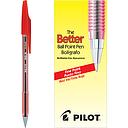 [PIL37011] Better Ball Point Stick Pen, Red Ink,Fine 0.7mm, 12/Pk