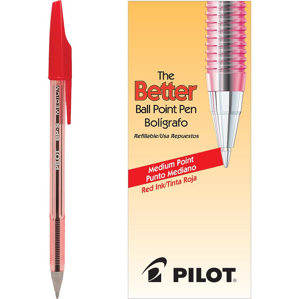 Better Ball Point Stick Pen, Red Ink, Medium, Dozen