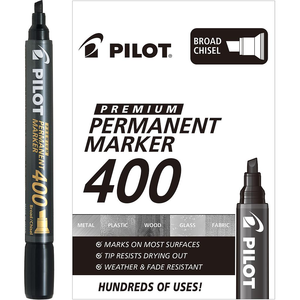 Premium 400 Permanent Marker, Chisel Tip, Black, Dozen