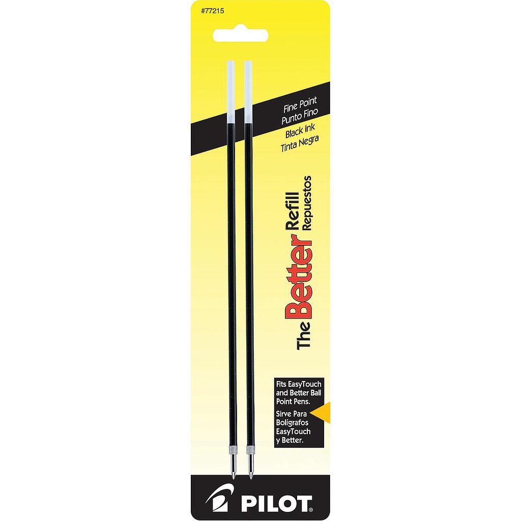 Better Ball Point and EasyTouch, Refillable, Black Ink, .7mm, 2/Pack