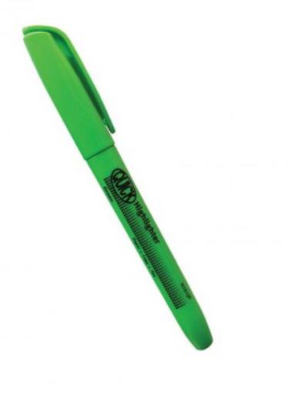 Highlighter, Fluorescent Green Ink, Dozen