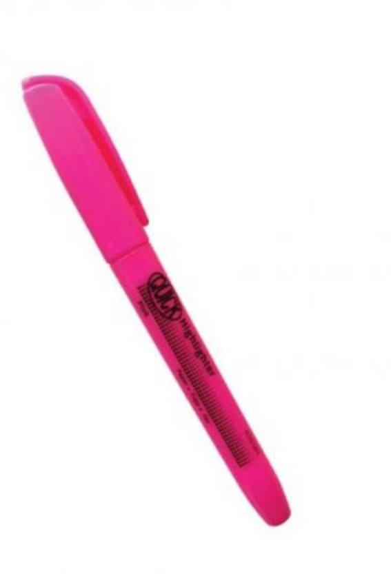 Highlighter, Fluorescent Pink Ink, Dozen