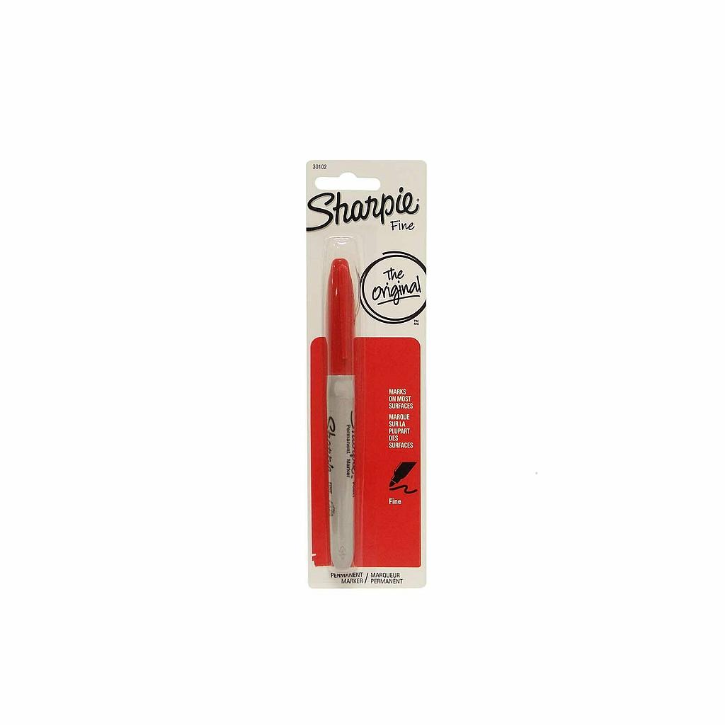 Sharpie Fine Point Permanent Marker, Red, Blister