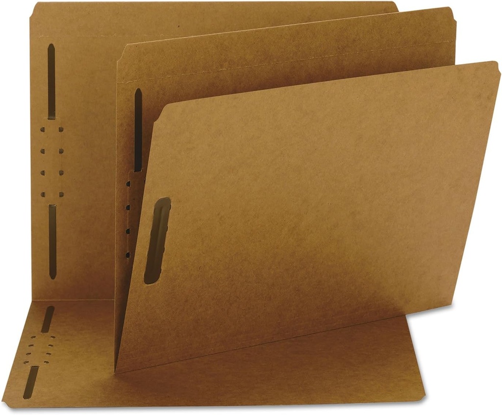 Kraft K Style Fastener Folders, Straight Cut, Top Tab, Letter, Brown, 50/Box