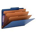 [SMD-19096] 3" Expansion Classification Folder, 2/5 Cut, Legal, 8-Section, Dark Blue, 10/Box
