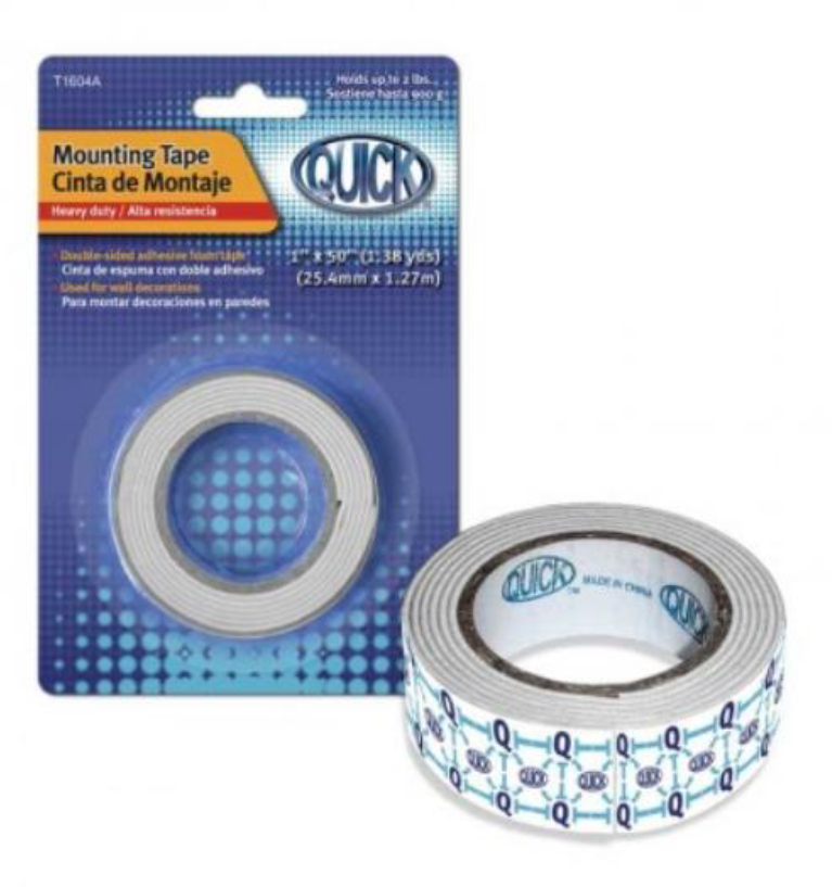 Mounting Tape Double Face, 1" x 1.38" yds, Each