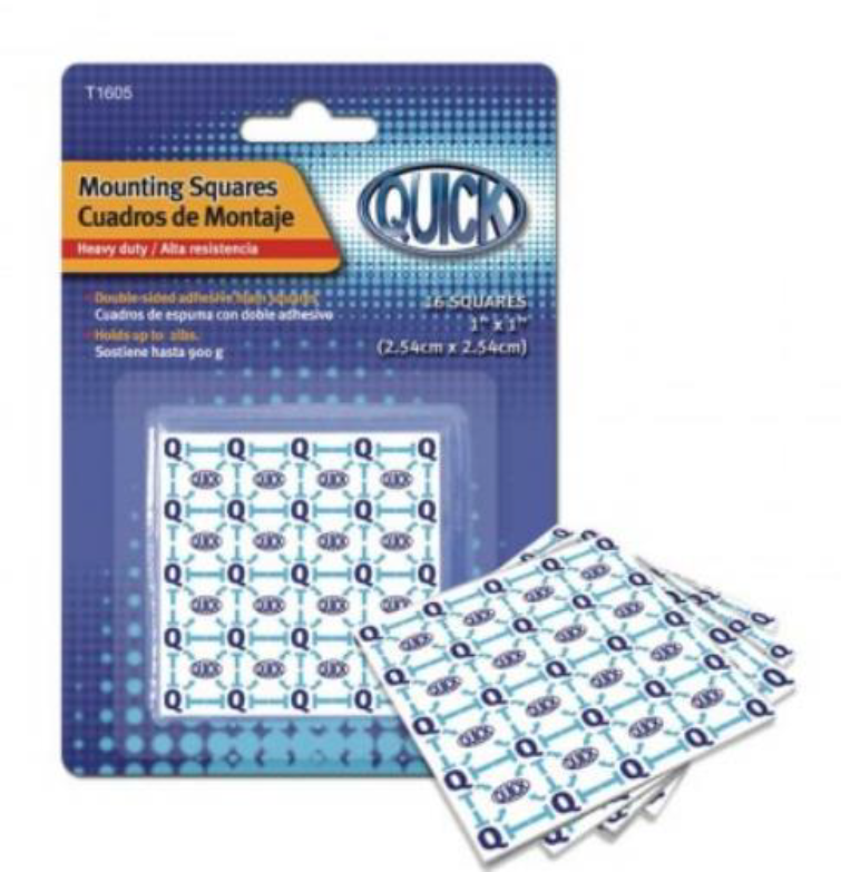 Mounting Tape Double Face Square, 1" x 1" , Each