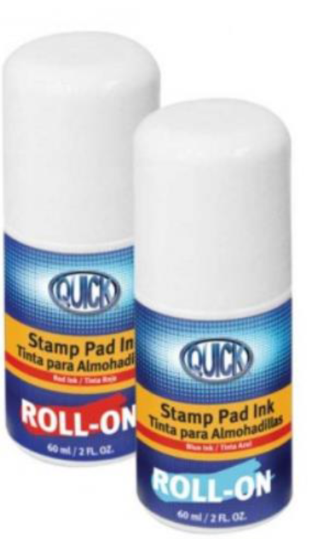 Roll On Ink for Stamp Pads, Red Ink