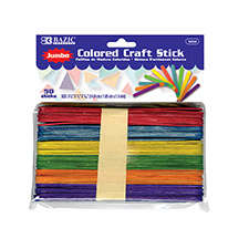 Colored Craft Stick, Jumbo, 50/Pk (6803)