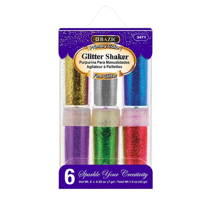 7g Primay Color Glitter Shaker (6/PVC Box)