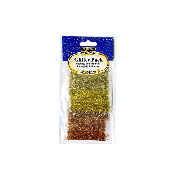 2g 6 Gold Color Glitter Pack