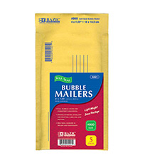 Self-Seal Bubble Mailers, 4" x 7.25", (#000) 5/Pk