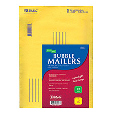 Self-Seal Bubble Mailers, 8.5" x 11.25", (#2) 3/Pk