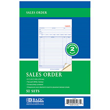 Carbonless Sales Order Book, 2-Part, 5 9/16" x 8 7/16"