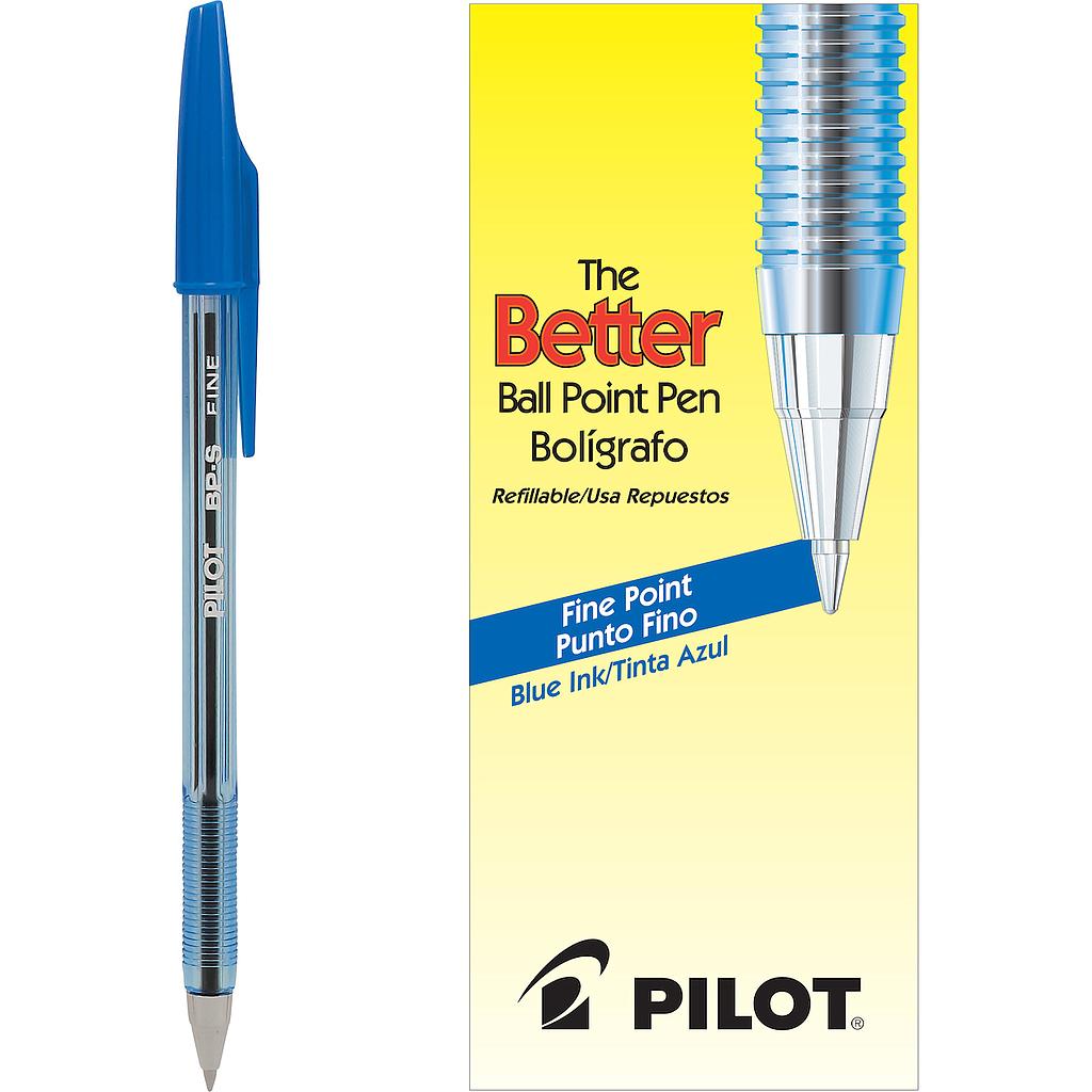 Better Ball Point Stick Pen, Blue Ink, Fine .7mm, Dozen