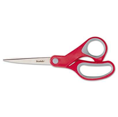 Multi-Purpose Scissor, Pointed, 8" Length, 3 3/8" Cut, Red/Gray (70005230175)