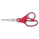 [MMM-1428] Multi-Purpose Scissor, Pointed, 8" Length, 3 3/8" Cut, Red/Gray (70005230175)