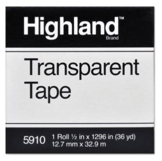 Transparent Tape, 1/2" x 1296", 1" Core, Clear (70016047378)