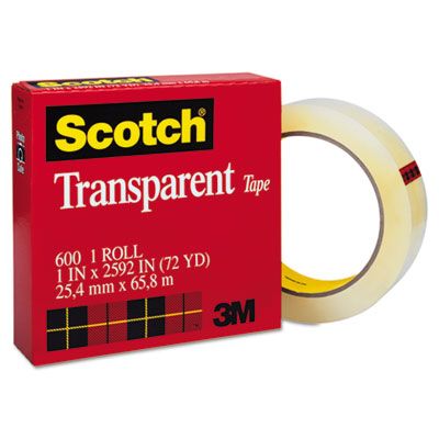 Transparent Tape 600 72, 1" x 2592", 3" Core 70005228393