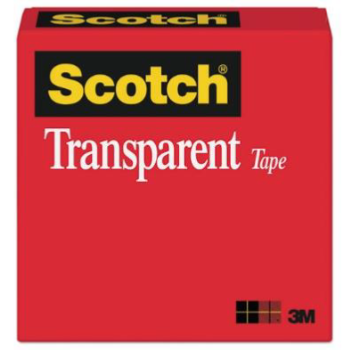 Transparent Tape, 1/2" x 1296", 1" Core, Clear