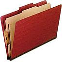 [PFX-PU44RED] Classification Folders, Standard, Four-Sections (1 Pt.), Bonded Fasteners, 2/5 Cut Tab, Red, Legal, 20/Bx