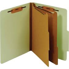 Partition Folders, Standard, Six-Sections (2 Pt.), Bonded Fasteners, 2/5 Cut Tab, Green, Letter, 20/Bx