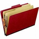[PFX-PU64RED] Classification Folders, Standard, Six-Sections (2 Pt.), Bonded Fasteners, 2/5 Cut Tab, Red, Legal, 20/Bx