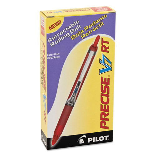 Precise V7 Retractable Fine, Red, Dozen