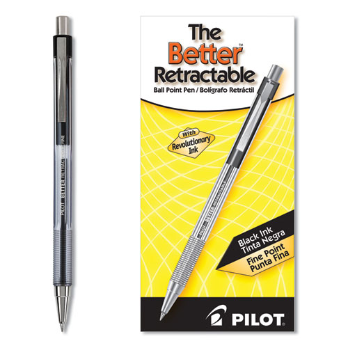 Better Retractable Ball Point, Black, Fine, Dozen