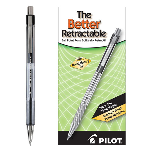 Better Retractable Ball Point,Black,Medium, Dozen