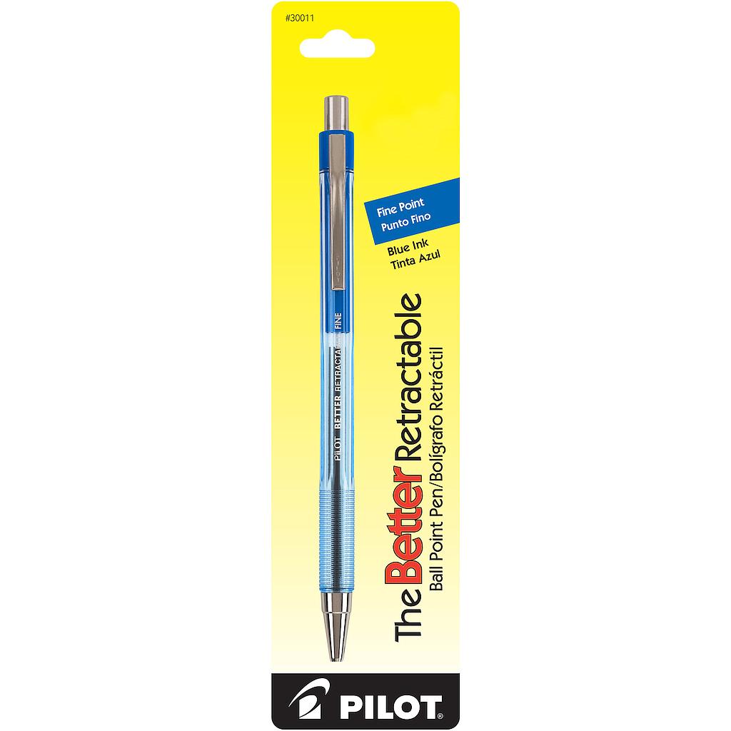 Better Retractable Ball Point,Blue, Fine, Each