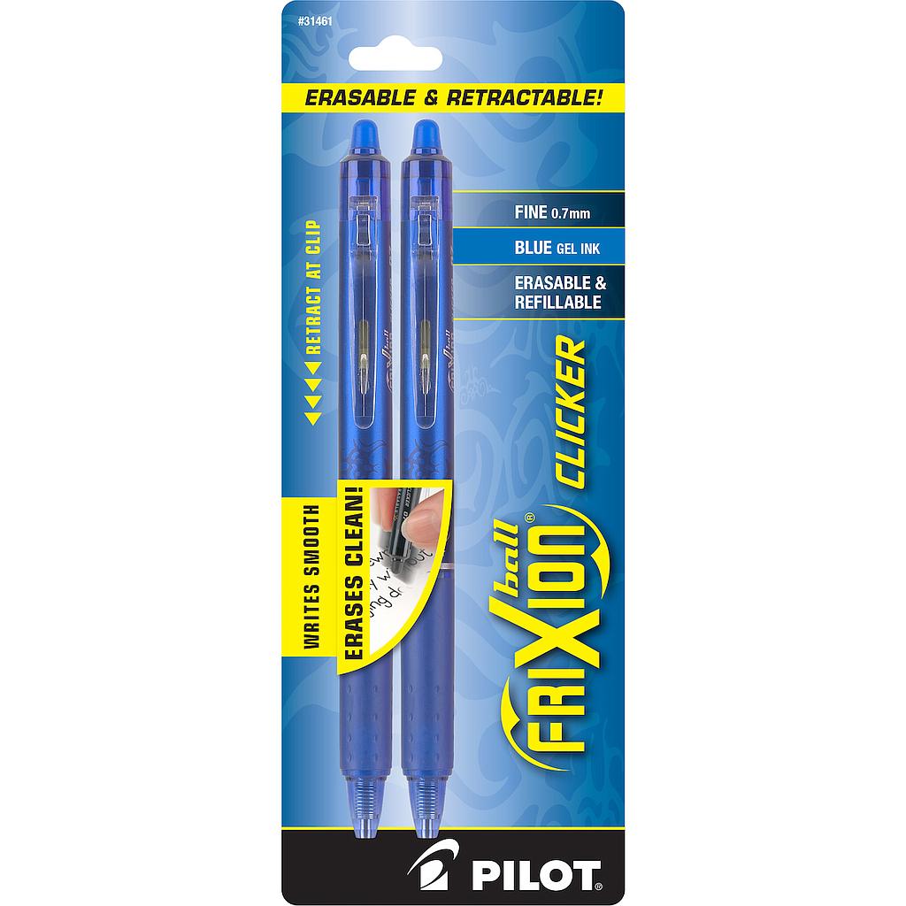 Frixion Clicker Gel Fine 2 Pack - Blue