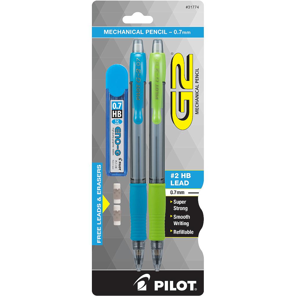 G2 Mechanical Pencil 0.7, #2HB 2Pk Bonus Lead & Eraser